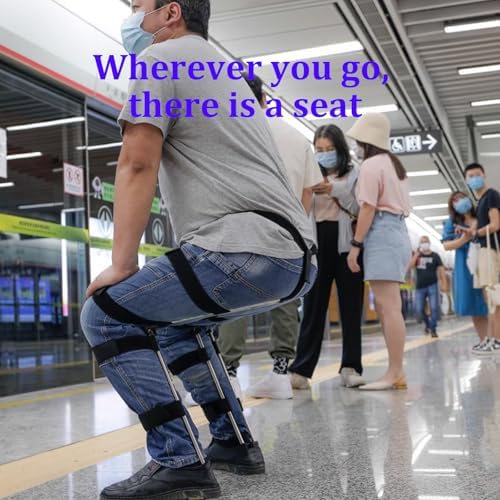 Adjustable Wearable Invisible Chair - Portable Support Seat for Fishing Long Standing Hiking &amp Outdoor Activities - Lightweight &amp Compact Design for Easy Carrying