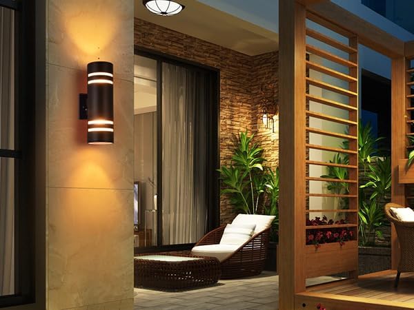 Housen Solutions Dusk to Dawn Outdoor Wall Lights 2 Pack Waterproof Exterior Lighting Fixtures Up Down Porch Light Outside for House Garage Bronze