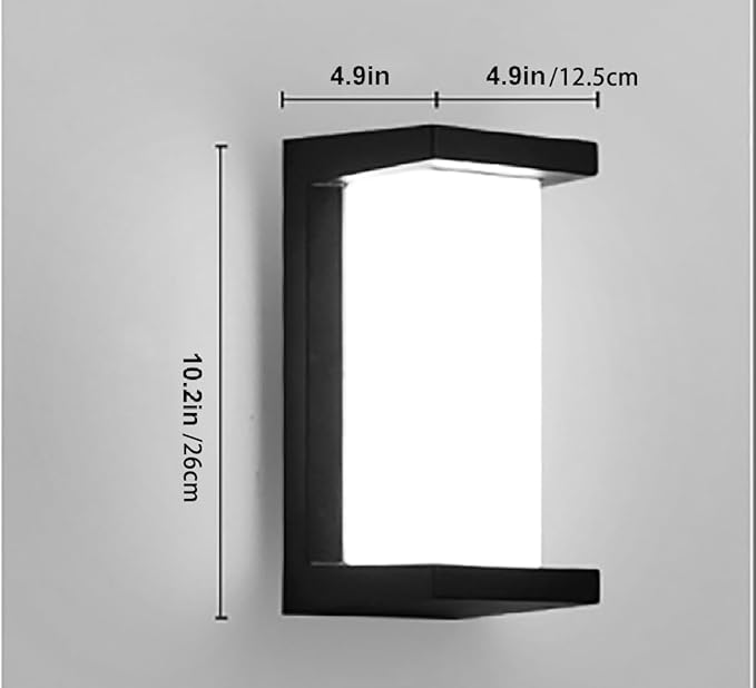 Modern Outdoor Wall Lights18W LED Sconce Light Fixtures Wall Mounted LampsAluminum Matte Black House LightIP65 Waterproof for Courtyard Garage Terrace Porch Stairs (Black 3000K)