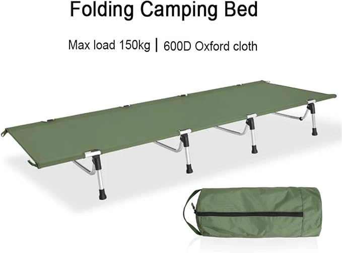 Ultralight Folding Bed Camping Single Cot Portable Travel Camping Bed Outdoor(Black)
