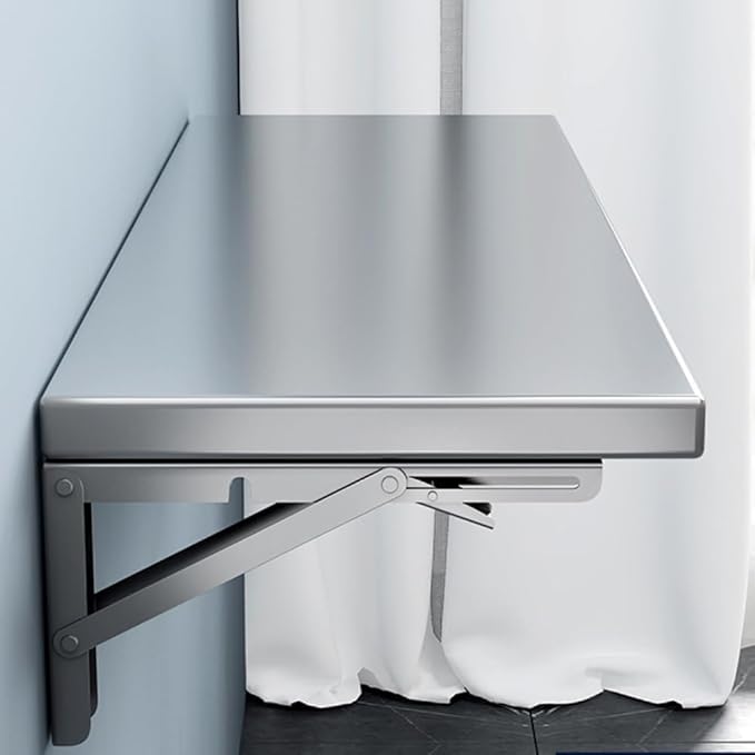 23.6 * 16in Medium Stainless Steel Folding Wall Shelf | Food Truck | Kitchen Restaurant Garage Laundry Utility Room Folding Concession Shelf