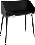 Carbon Steel Dutch Oven Camp Cooking Table with Three-Sided Windscreen and Four Legs for Grill Travel Outdoor Picnic Beach BBQ Backyards30x16