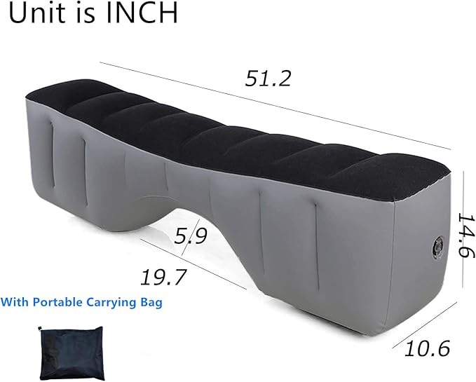 Inflatable Car Air Mattress Back Seat Bed Universal Back Seat Gap Filler Pad Extender for SUV Camping Sleeping Travel Rest