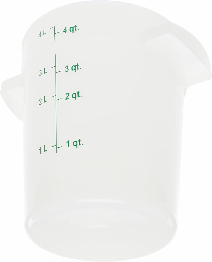 Carlisle FoodService Products Storplus Round Food Storage Container with Stackable Design for Catering Buffets Restaurants Polyethylene (Pe) 4 Quart White