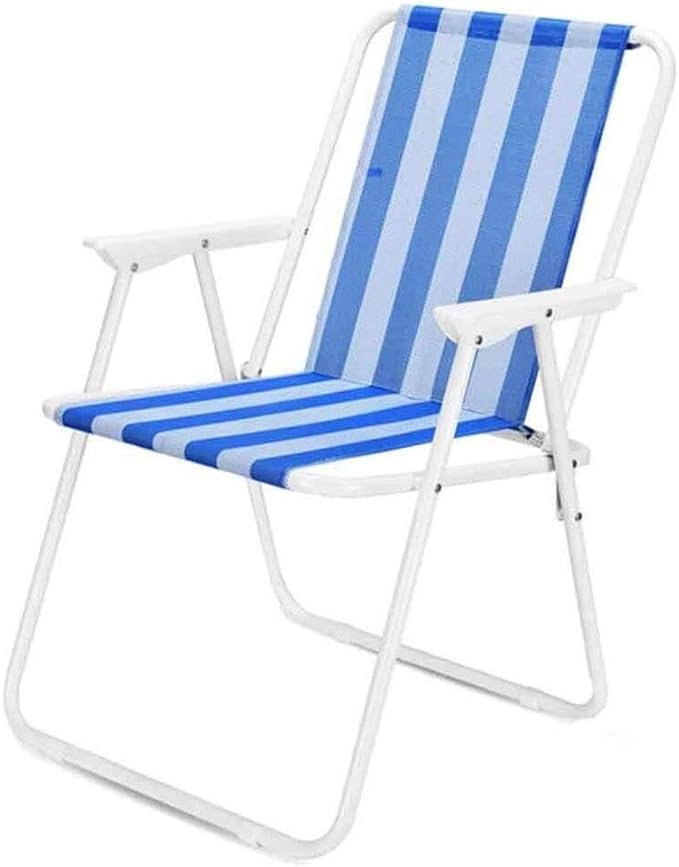 Camping Folding Chair High with Padded Armrests Lightweight Steel Frame Portable Reclining Outdoor Chair for Lawn Garden Patio