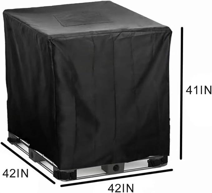 275-330 Gallon IBC Tote Cover IBC Tote Lid Heavy Duty Waterproof IBC Tote Lid Rain Barrel Cover Water Tank Cover Water Tote Cover IBC Cover(Black260 Gallon)
