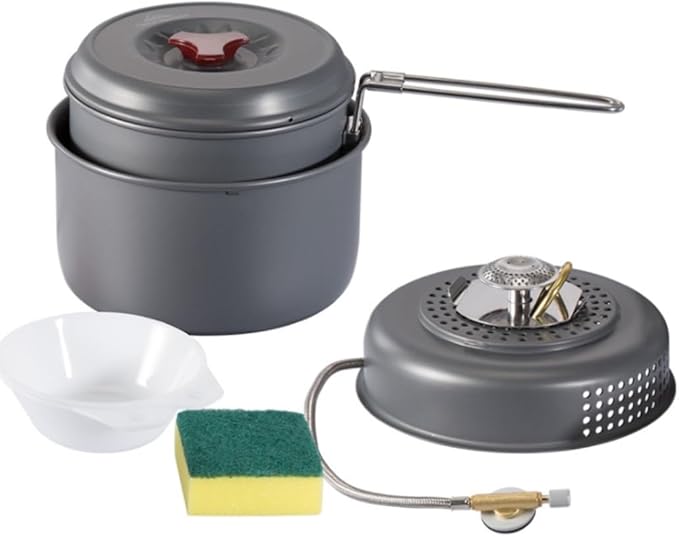 Camping Campfire Utensils Boiler Cradle Pot Stove Base Bowl Dish Sponge Set Portable Cookware Cookout for Outdoor Camping Backpacking Gear