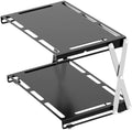 Camping Foldable Storage Rack Outdoor Tabletop Camping Stand Portable Easy to Install Cookware Storage Rack for Barbecue Double Layers