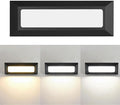 ZONK Upgraded Dimmable 3 Color LED Outdoor Indoor Step Lights 3000K/4000K/5000K 3W 180lm Waterproof IP65 Deck Stair Light Retaining Wall Lights 3 Pack