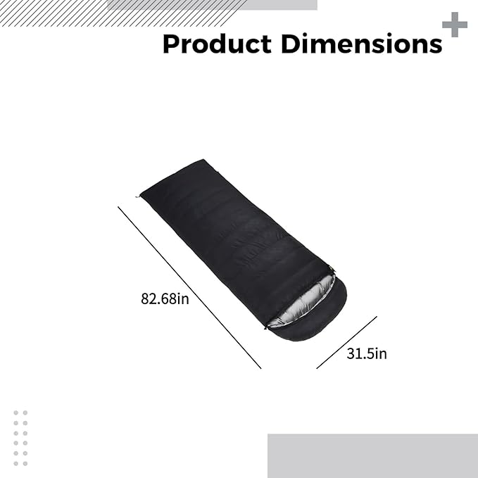 82.7 X 31.5 in Lightweight Down Sleeping Bag - Ideal for Cold-Weather Camping and Travel Naps