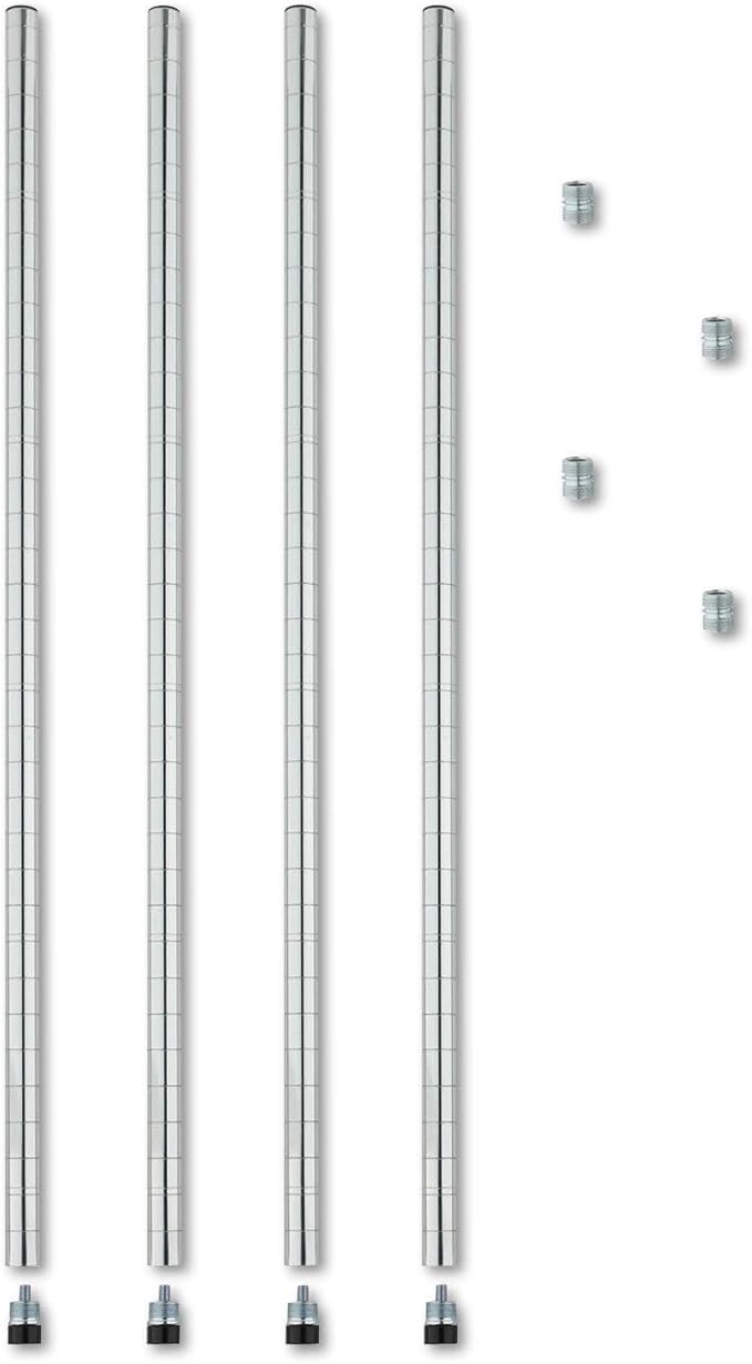 Alera ALE Stackable Posts For Wire Shelving 36 High Silver (Pack of 4)