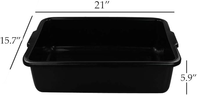 4-Pack Large Plastic Commercial Bus Tubs 22 L Rectangle Utility Bus Box