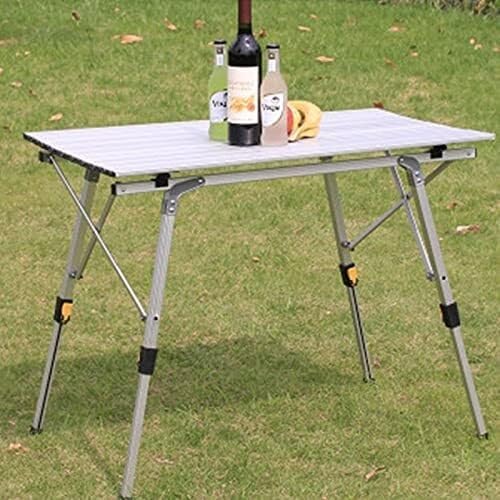 Outdoor Folding Table – Aluminum Alloy Picnic Table Lightweight &amp Waterproof for Camping Beach Hiking BBQ Travel – Portable Desk 90x53cm
