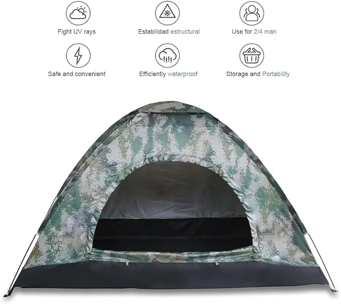 Camping Tent 1/2/3/4 Person Waterproof Family Dome Tent with Rain Fly Lightweight Outdoor Tent for Backpacking Hiking Camping Full Coverage Tent for Outdoor Accessories