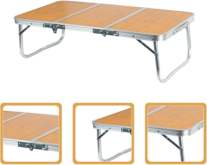 Portable Folding Camping Table Aluminum Outdoor Side Desk with Carry Handle for Hiking Picnic BBQ and Travel