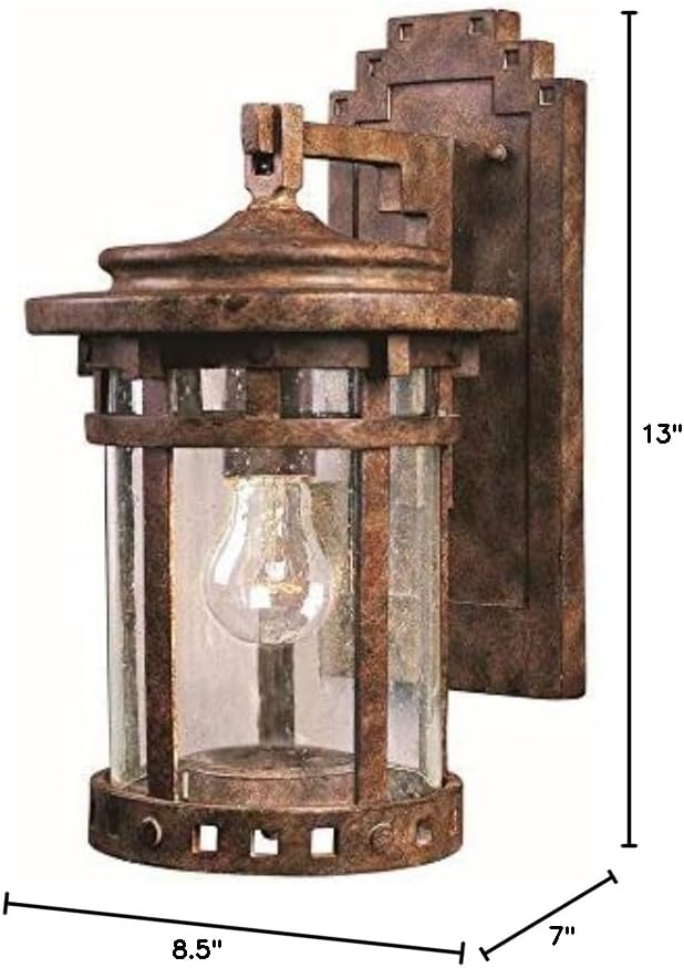 Maxim Santa Barbara VX-One Light Outdoor Wall Mount in Made with Vivex Material for Coastal Environments