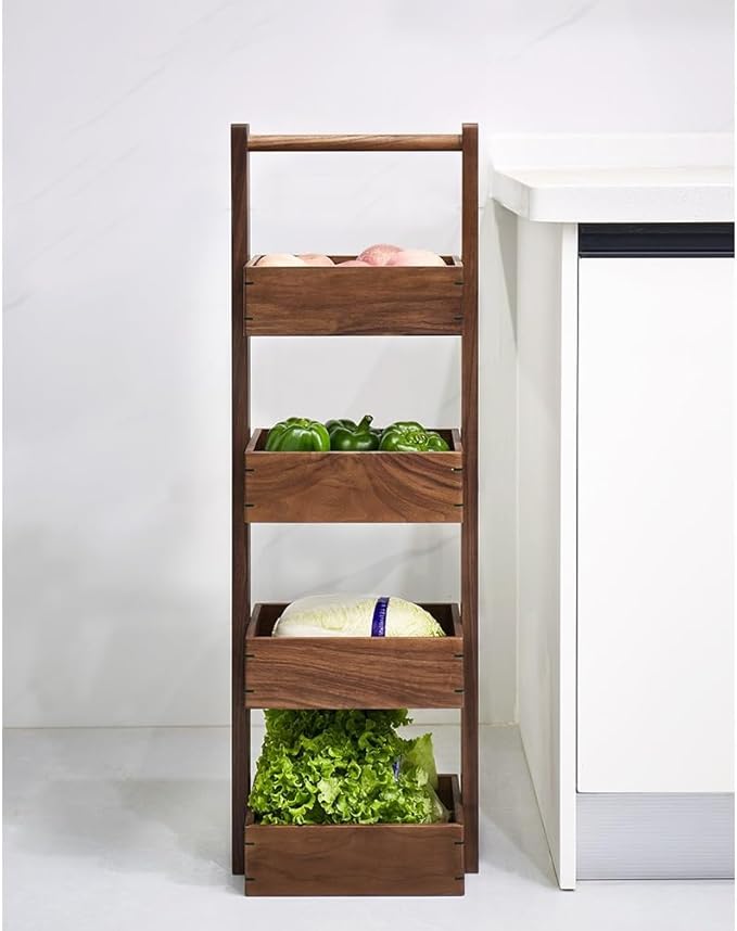 JITUIHOM Kitchen Rack Shelves Bathroom Kitchen Storage Racks Desktop Snacks Fruit and Vegetable Baskets(Medium)
