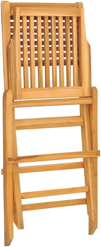 Solid Teak Folding Garden Chairs Set of 2 24.4x18.5x35.4 in Foldable Outdoor Chairs Oiled Brown Wood Portable Patio Seating for Balcony Terrace and Poolside
