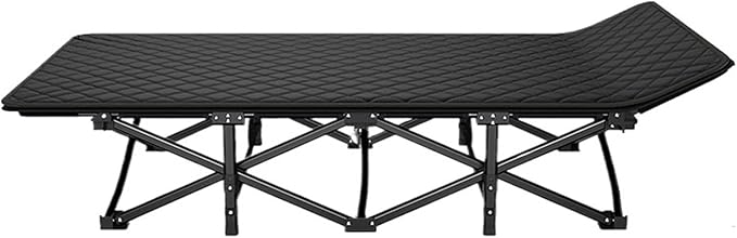 Folding Camping Cot Portable Ultralight Camping Bed Outdoor Fishing Assisted Recliner Foldable Single Person Simple Bed Tourism Equipment(71x 188 black1)