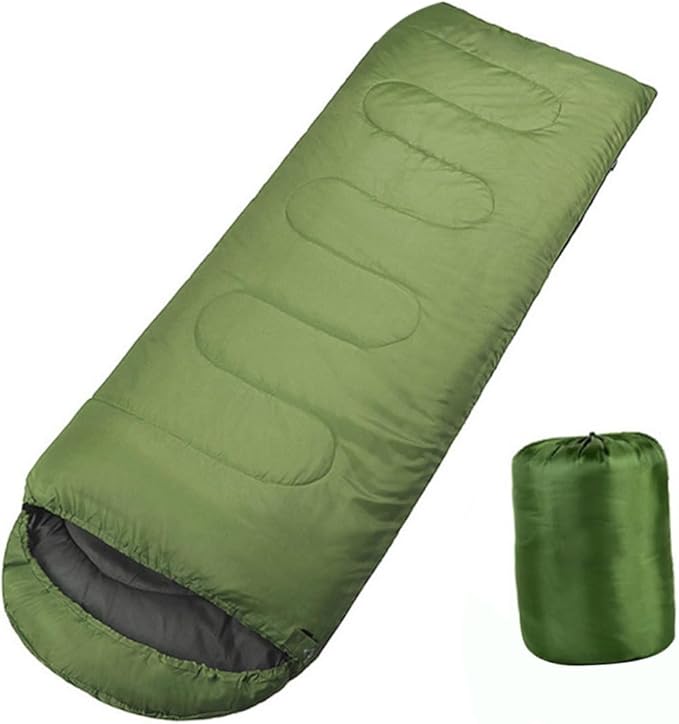 Healifty Mummy with Drawstring Hood for Camping Hiking Outdoors Lightweight Adult in Olive Green with Internal Pouch for Valuables