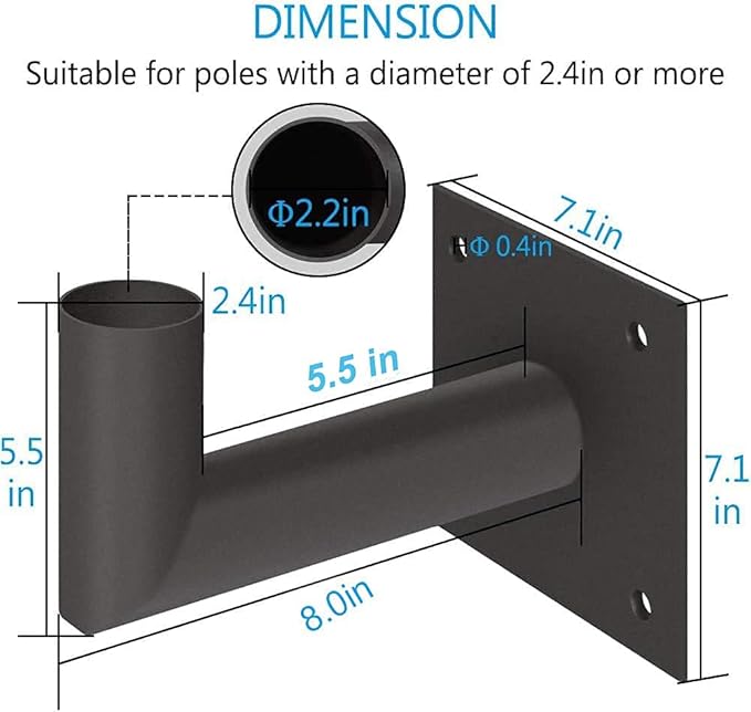 ledmo 90 Degree Wall Mount Bracket - L Shape Bracket Tenon Adaptor for Outdoor LED Parking Lot Light Dusk to Dawn Outdoor Commercial LED Shoebox Lights with Photocell Street Lighting Yard Fixture