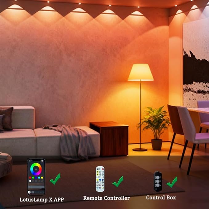 Permanent Outdoor LightsSmart Outdoor Christmas Lights 24V with IC+RGB 20 LED IP67 Waterproof Eaves Lighting with 213 Modes for HolidayParty Daily APP/Remote Control