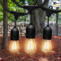 Solatec LED String Lights Shatterproof 96FT 30 Hanging Sockets Commercial Grade Waterproof 2W Outdoor String Light Decor for Patio Garden Balcony Deck S14 2W (30 Lights 96FT)