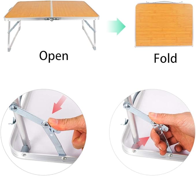 Folding Camping Tables Lightweight Sturdy Aluminum Outdoor Folding Table with Carrying Bag for Camp Picnic Beach(Small)