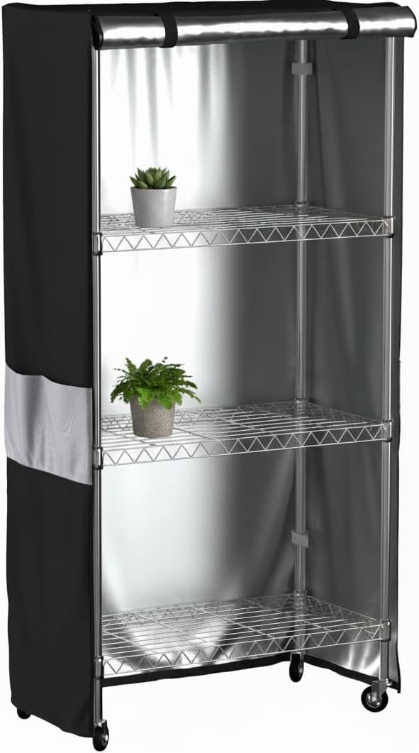 Wire Shelf Cover600D Heavy Duty Waterproof Dustproof Standing Shelf Units Cover Storage Rack Cover with Zipper for Metal Shelving (30 W x 14 D x 60 H)