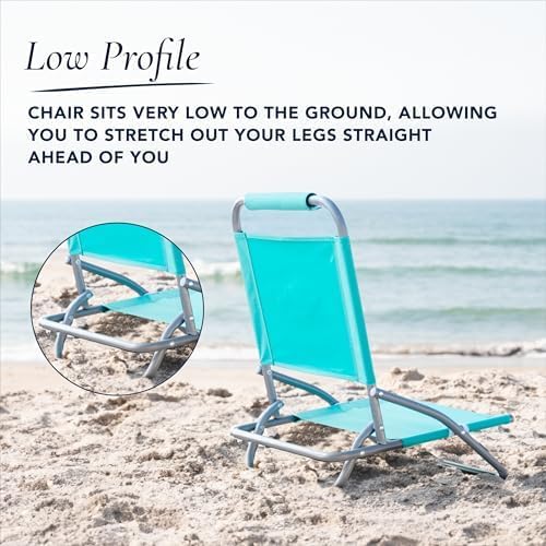 Caribbean Joe Folding Beach Chair 1 Position Lightweight and Portable Foldable Outdoor Camping Chair Teal