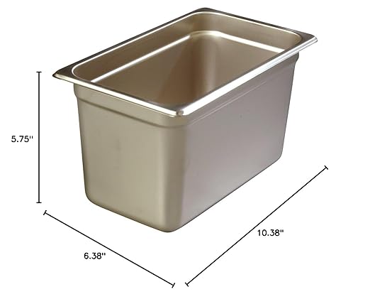 Carlisle FoodService Products Durapan Stainless Steel Pan 1/4 Size Hotel Pan for Catering Buffets Restaurants Stainless Steel 6 Inches Deep Silver (Pack of 6)