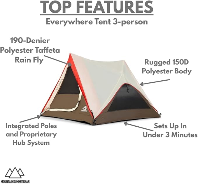 Rapid Series Quick Setup Camping Tent Integrated Steel Frame Family Tent Made with Waterproof 150d Fabric and 190d Fabric Rain Fly for Family Outdoor Camping