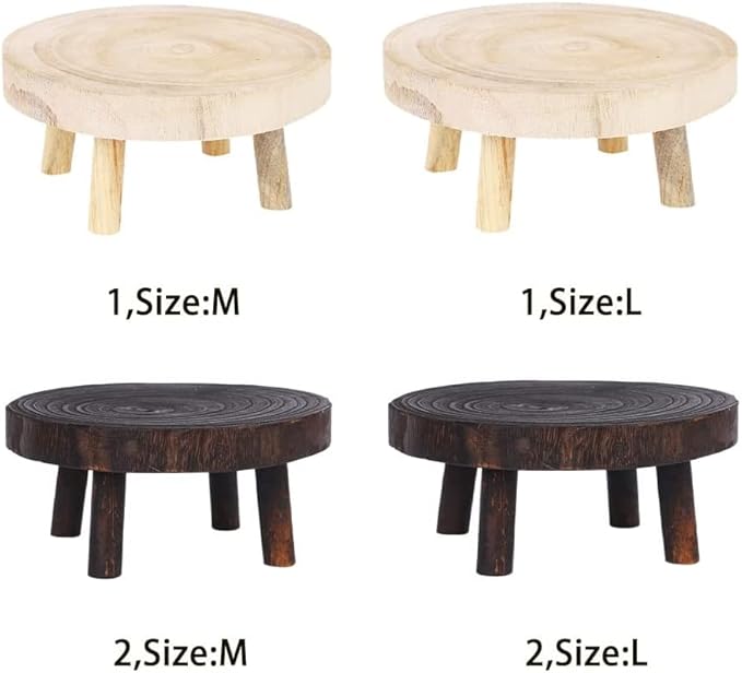Low Stool Round Footstool Fishing Stable Corner Wooden Stool for Outdoor Picnic Bathroom Portable Household Foot Stool Stable (Brown)