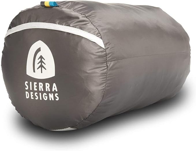 Sierra Designs Backcountry Bed 20 Degree Sleeping Bag with 650 Fill Dridown - Lightweight Zipperless Down Sleeping Bag for Camping &amp Backpacking -Men Women &amp 2 Person