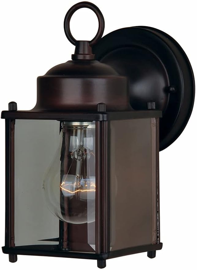 Maxim 6879CLOI Side Door Clear Glass Outdoor Wall Sconce 1-Light 60 Watt 8H x 5W Oil Rubbed Bronze