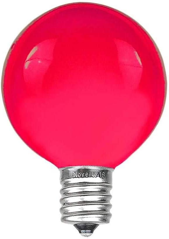 G40 Patio String Lights with 25 Pink Globe Bulbs - Hanging Garden String Lights - Vintage Backyard Patio Lights - Outdoor String Lights - Market Cafe String Lights - Green Wire - 25 Foot