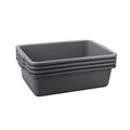 4-Pack 32 L Plastic Commercial Bus Box Large Bus Tubs Gray