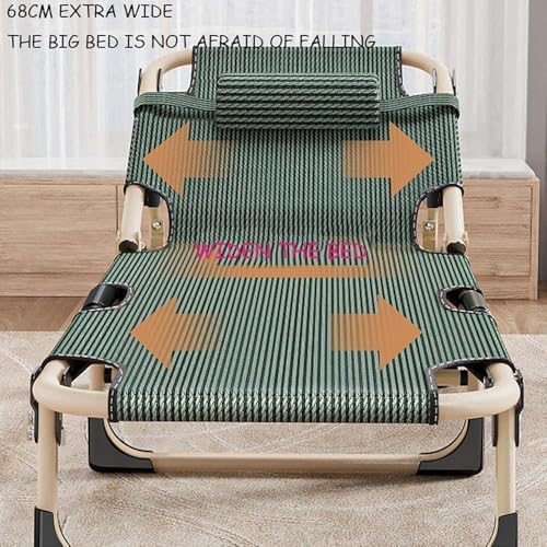 Portable Folding Camping Cot Adjustable 5-Position Outdoor Chaise Lounge Chair Sun Lounger Cushion for Beach Pool Patio Lawn Tanning Office - Lightweight &amp Durable (Color: F)