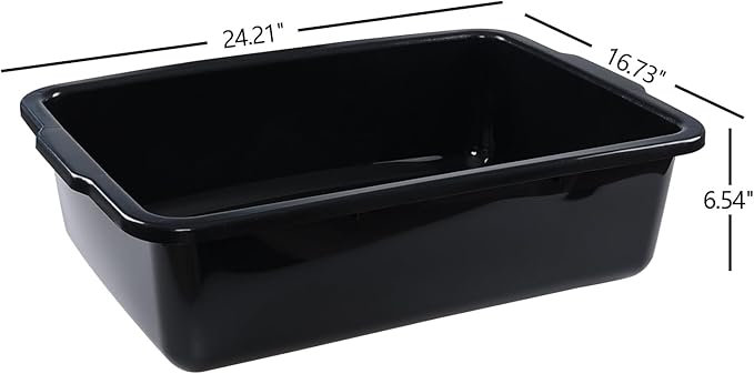 Sadstory Black Plastic Commercial Bus Tub 35 L Plastic Large Bus Box 4 Packs