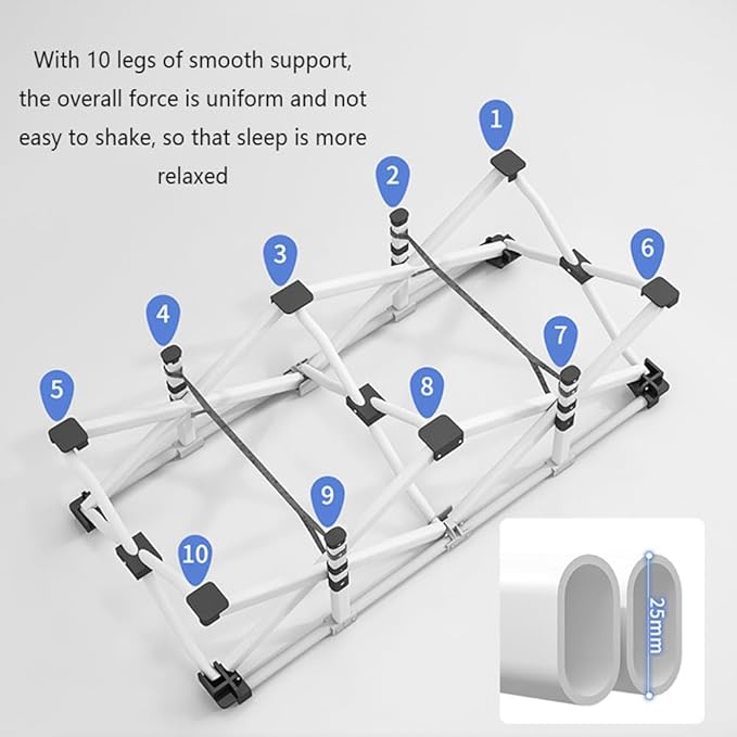 Folding Camping Cot with Mattress and Pillow Portable No Installation Lightweight Adult Sleeping Bed for HomeOfficeCamping and Travelling (Grey) (Black)