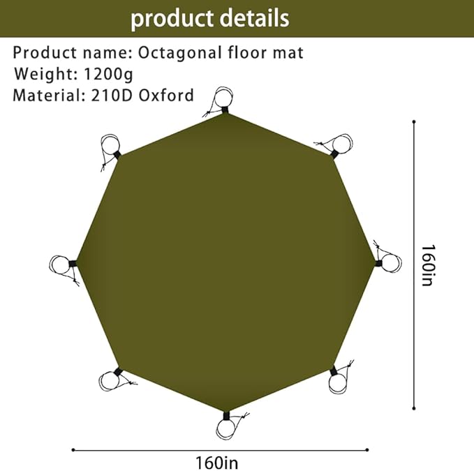 13.5x13.5 ft Tent Footprint Waterproof Camping Tarp Ultralight Mat Under Tent Moisture-Proof Ground Sheet Mat