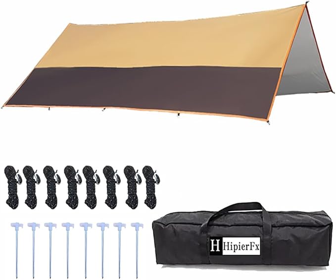 19x14 ft Large Camping Tarp Outdoor 8 Person Shelter Camping Awning (Without Tarp Pole)