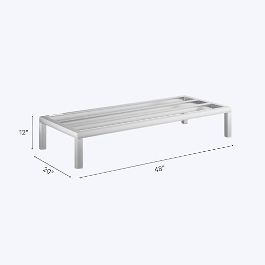 48'' x 20'' x 12'' Aluminum Welded NSF Certified Dunnage Rack - 1685 lb. Capacity for Restaurant Storage Warehouse Garage
