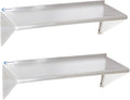 2 Pack Stainless Steel Shelf 14x48 360LB Commercial Stainless Steel Shelves Wall Mounted Heavy Duty Metal Floating Shelving for Home Kitchen Restaurant Garage