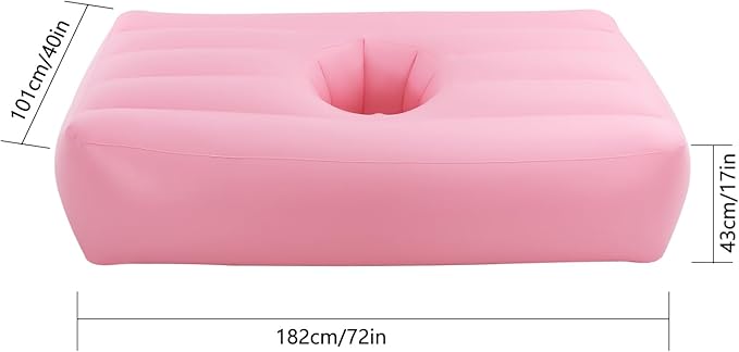 BBL Bed After Surgery for Sleeping PVC Inflatable Mattress with Hole for Post-Surgery Recovery Ergonomics PVC Air Bed with Pump for Camping Hiking Travel Pool Home Guest Use