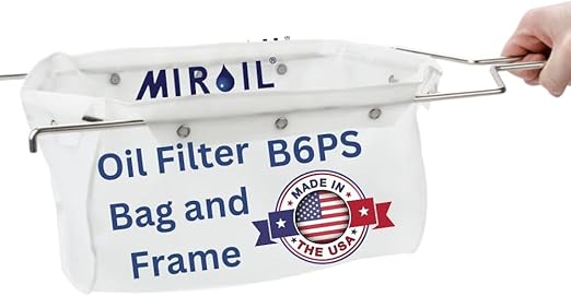 MirOil Filter Bag &amp Frame Combination Set for Silver Pots – Heavy-Duty Filter Compatible with MirOil 60L &amp 60LC Oil Pails for Commercial Kitchen Shortening Filtration for Kitchen