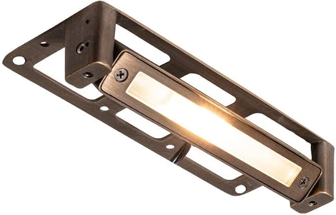 VOLT 12V G2 Rotatable/Pivoting Brass Hardscape Light (Bronze) with 25-Foot Lead Wire &amp 3W 2700K Warm White G4 LED Bulb for Low Voltage Outdoor Step Deck Masonry &amp Wall Lighting