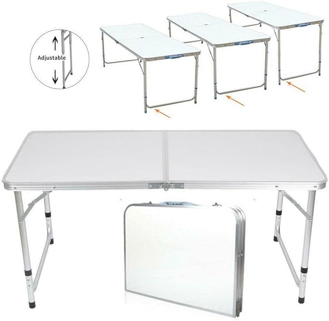 4ft Aluminum Camping Folding Table Portable Office Camping Picnic BBQ Outdoor
