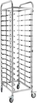 Quick Rack for Baking Pans12/15-Tier Stainless Steel Bread Pan Rack Heavy-Duty Bakery Storage with 4 Wheels Ideal for Restaurants Food Service and Commercial Kitchens (178x62x46cm)