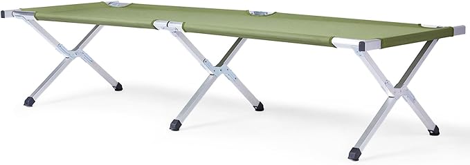 Folding Camping Cot Bed with Easy SetupSleeping Cots for Adults with Storage BagSupport 275 Lbs (Green)